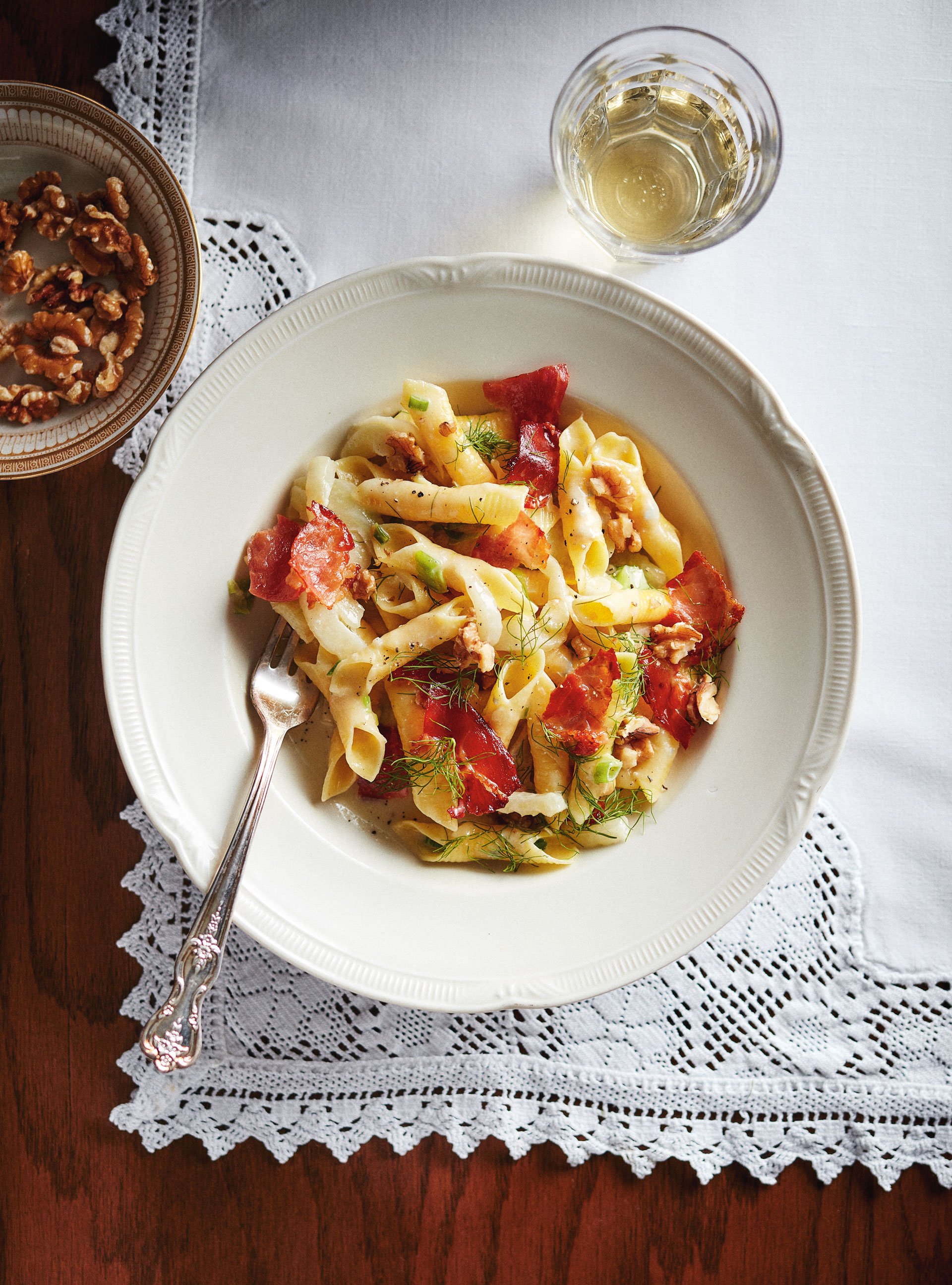 Garganelli Pasta with Gorgonzola, Fennel and Speck (Garganelli con Gorgonzola, Finocchio e Speck)