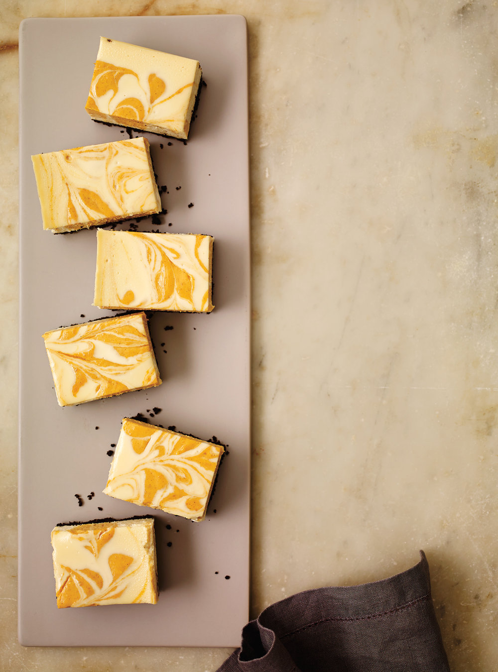 Pumpkin-Swirled Cheesecake Squares