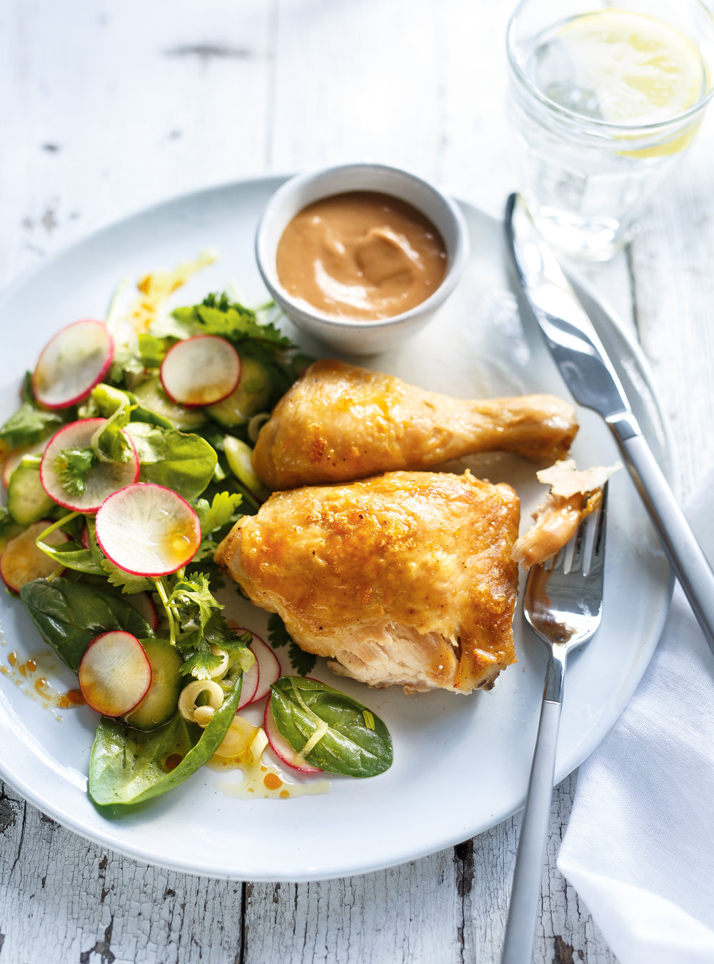 Oven-Roasted Chicken Legs with Peanut Sauce