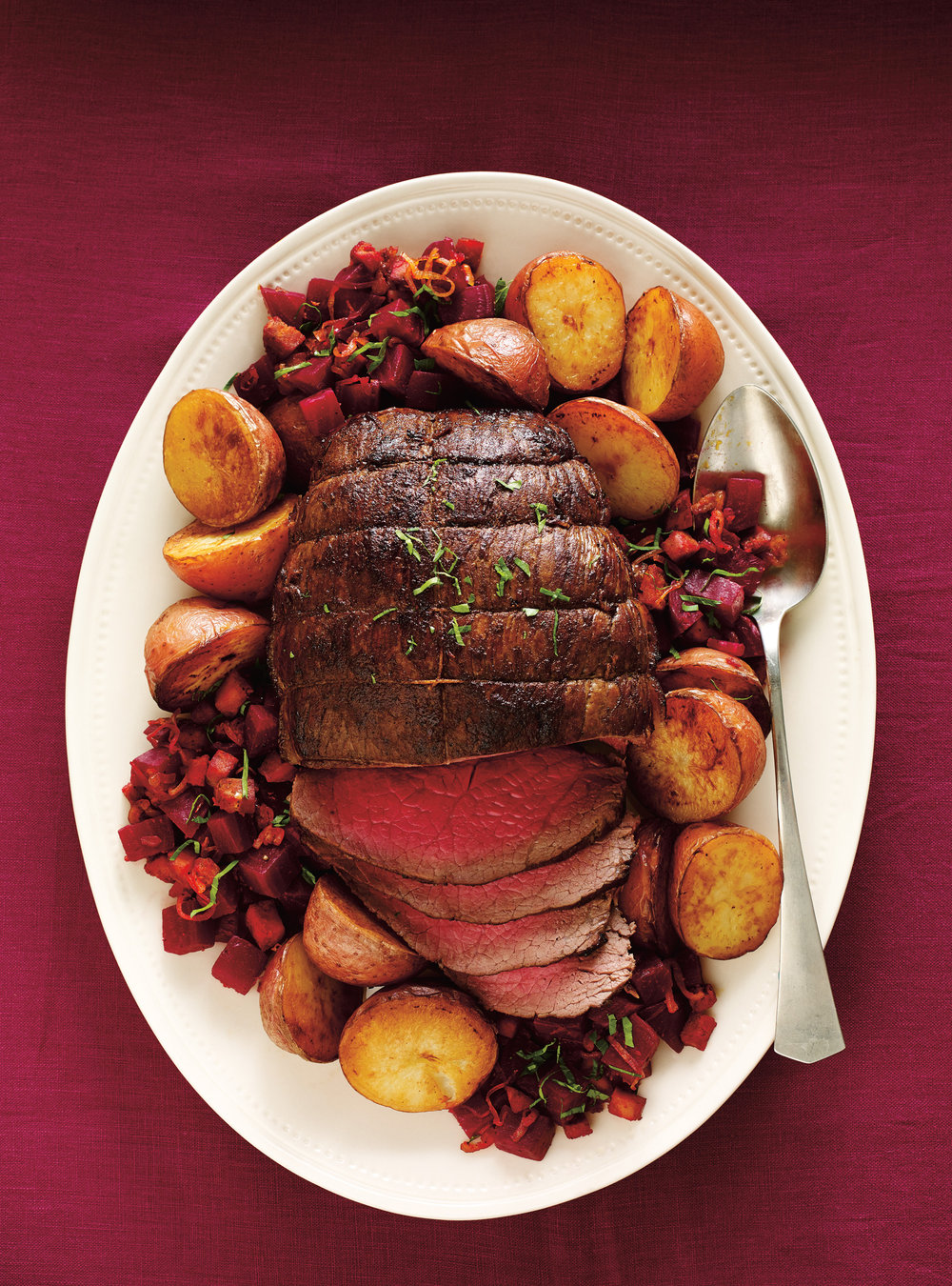 Pumpkin Spice Roast Beef  with Warm Beets