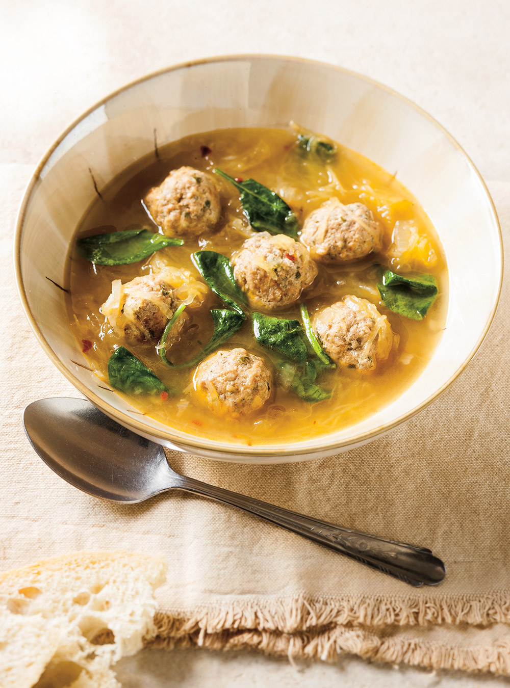 Meatball and Spaghetti Squash Soup