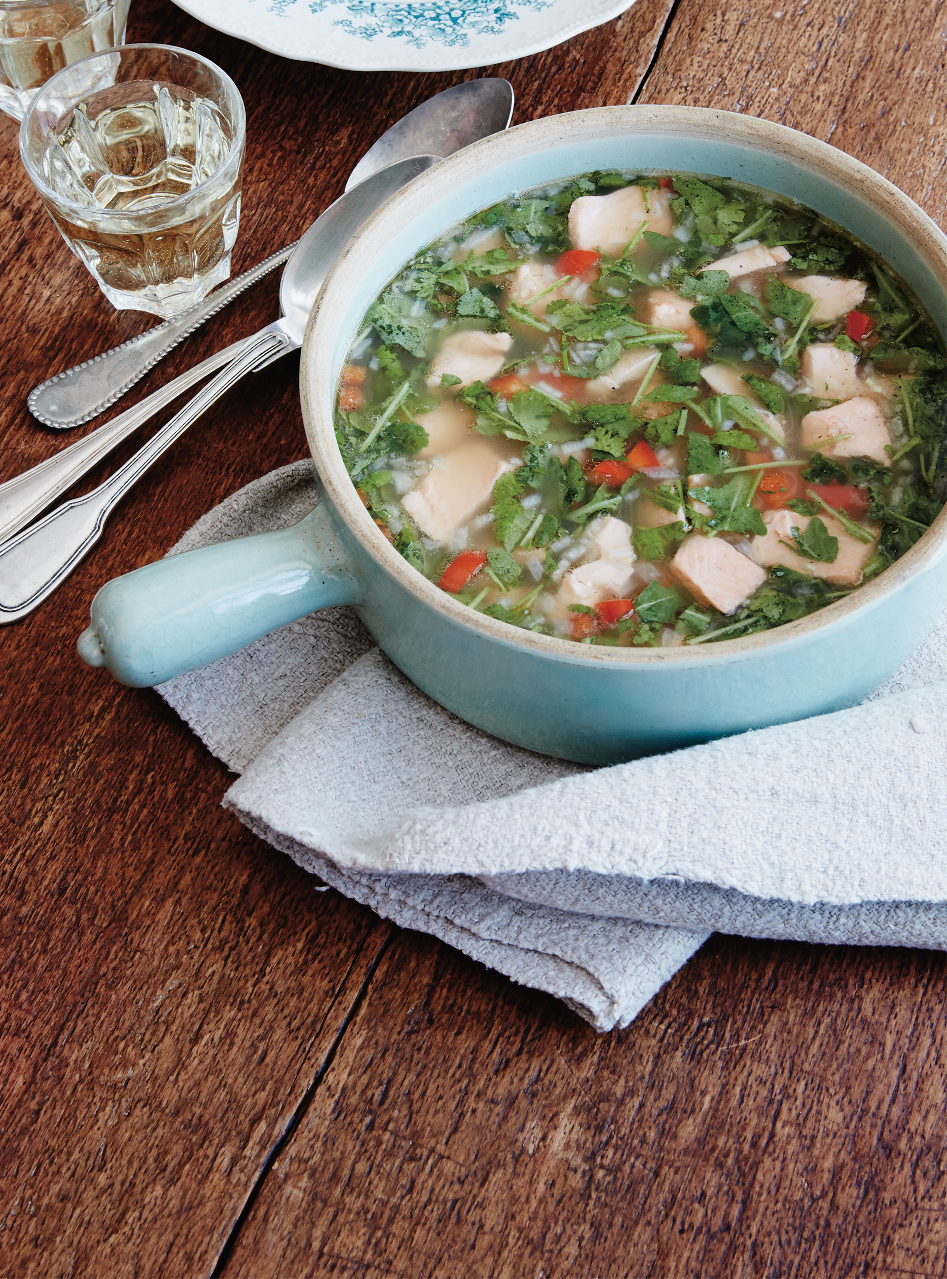 Trout Soup with Cilantro