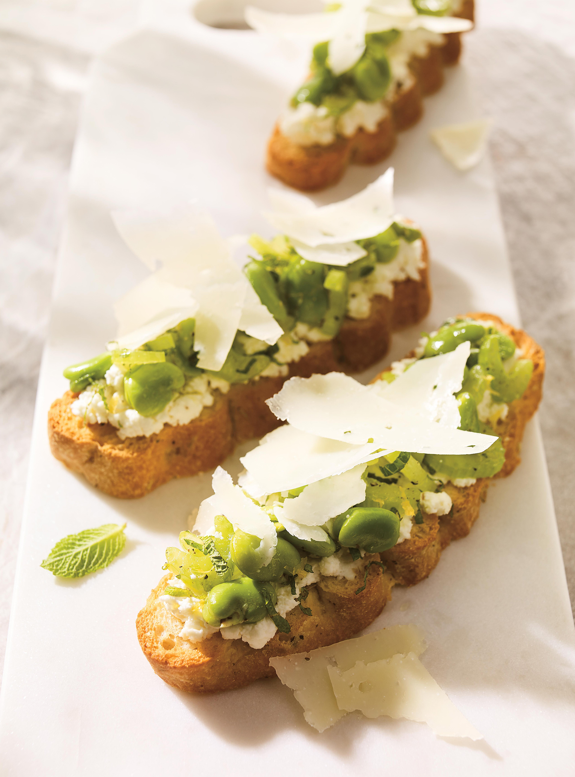 Fava Bean and Ricotta Toasts
