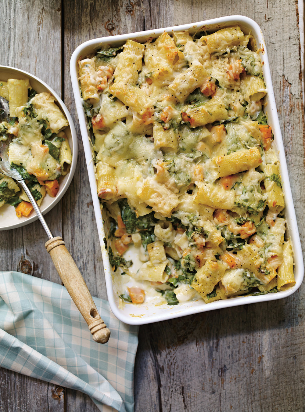 Squash and Leek Rigatoni au Gratin