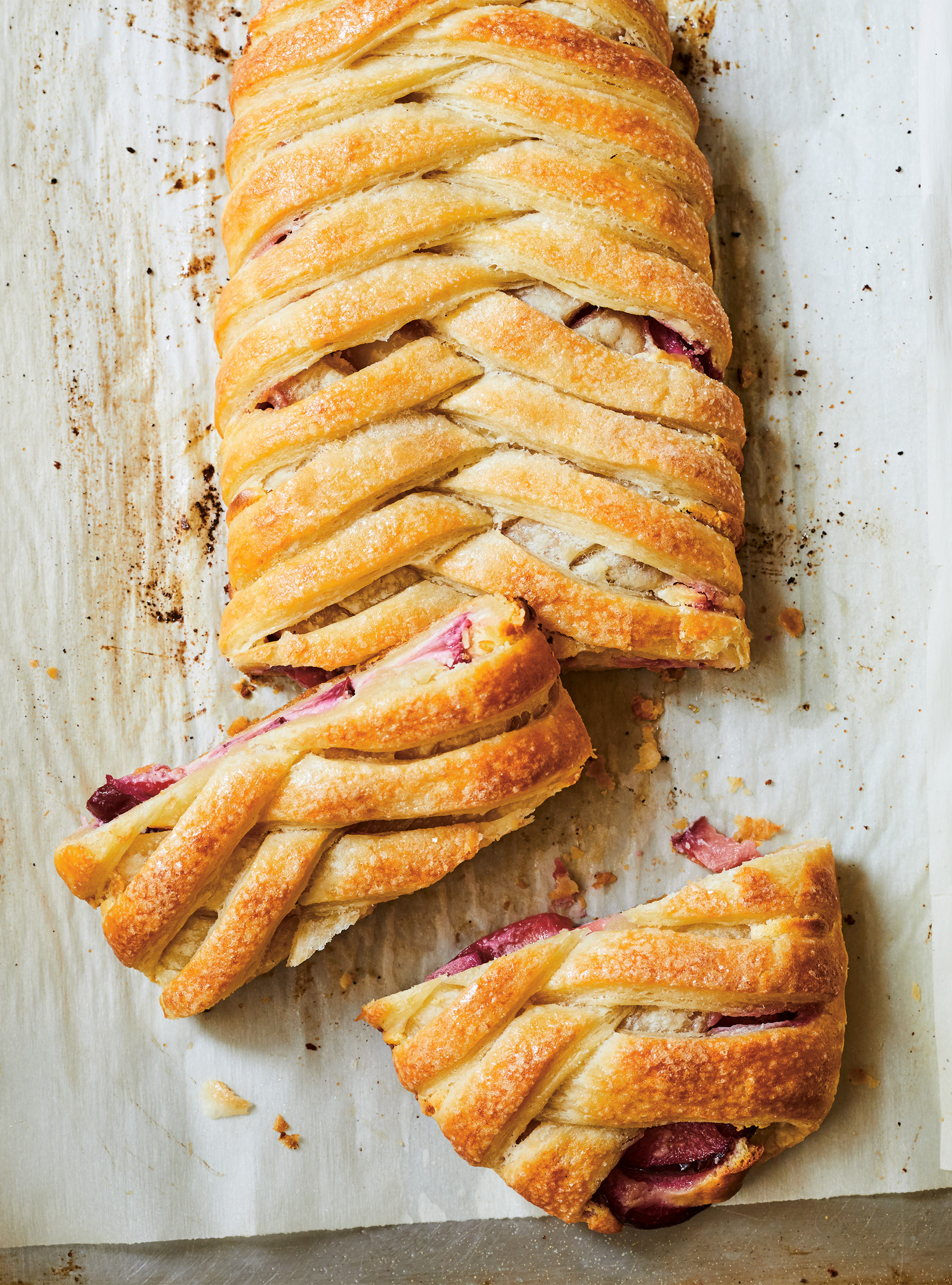 Braided Plum and Cream Cheese Tart