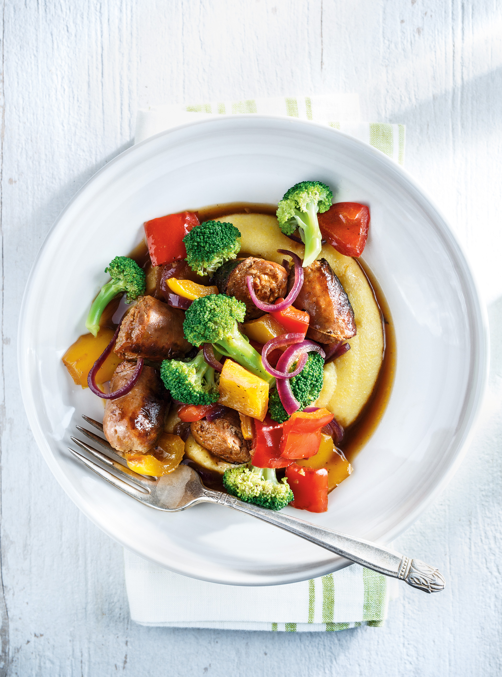 Sausage Stew with Polenta