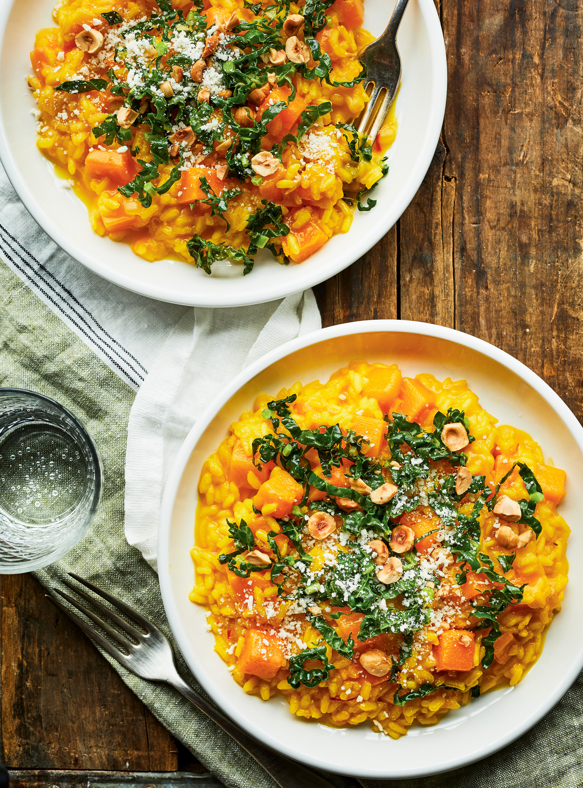 Squash Risotto with Tuscan Kale
