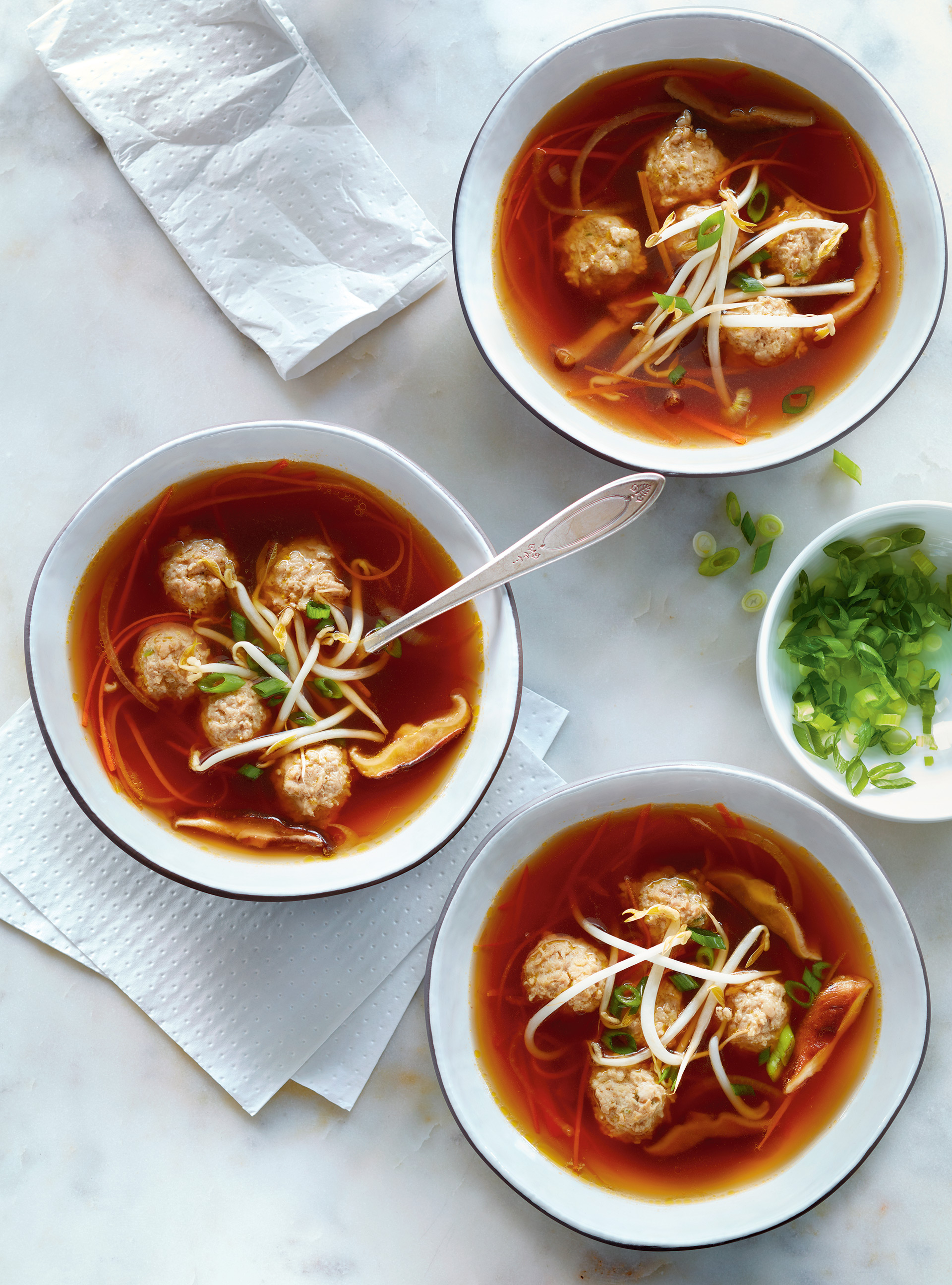 Miso Soup with Turkey Meatballs
