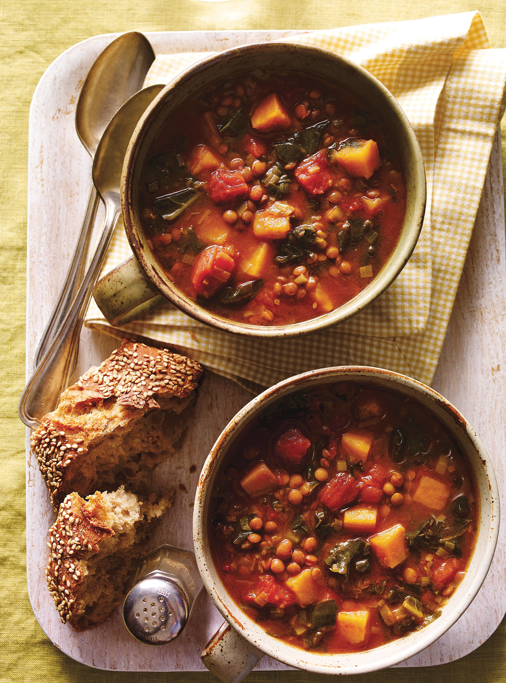 Pressure Cooker Lentil and Kale Soup
