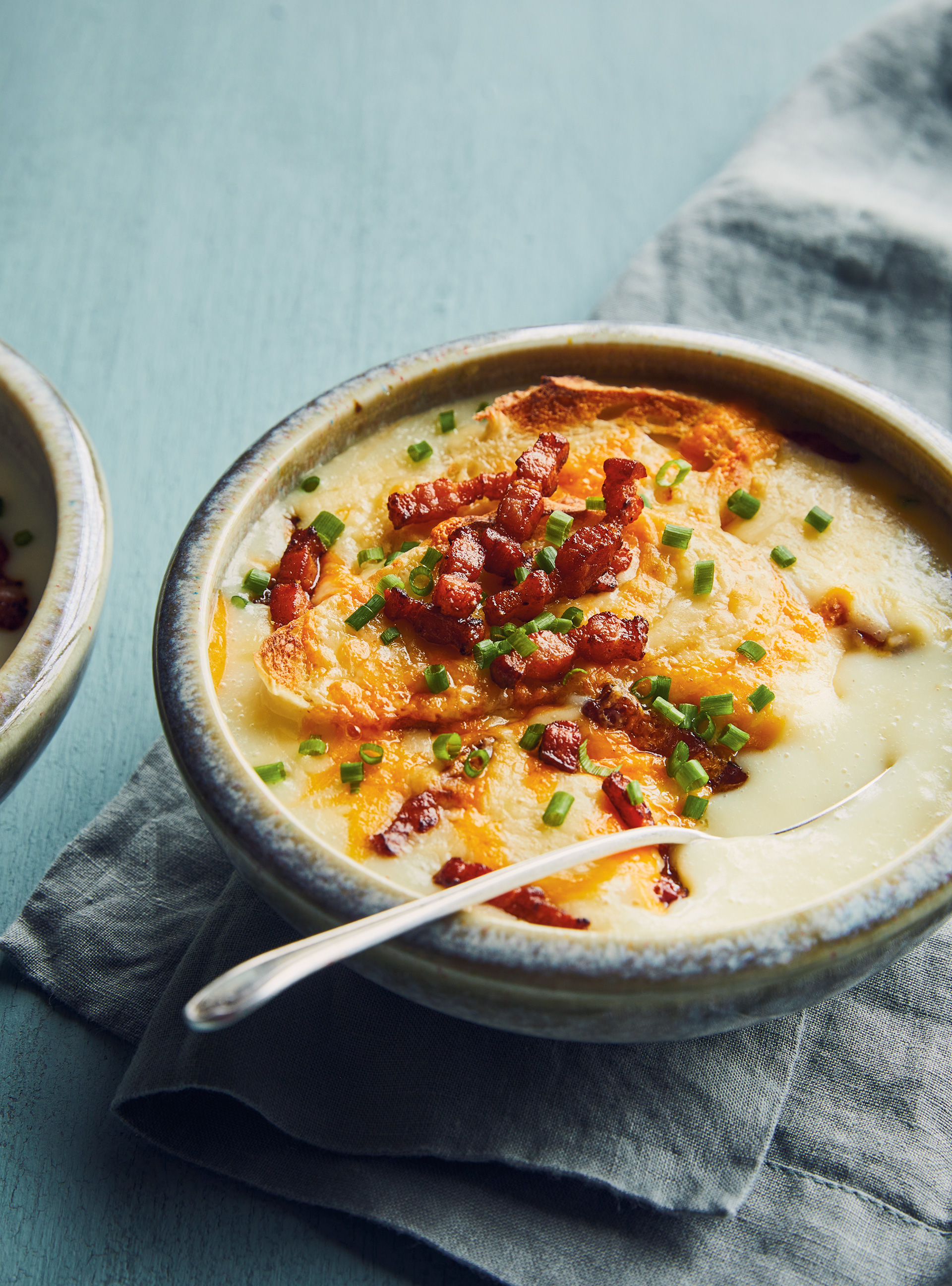 Potato and Onion Soup Au Gratin