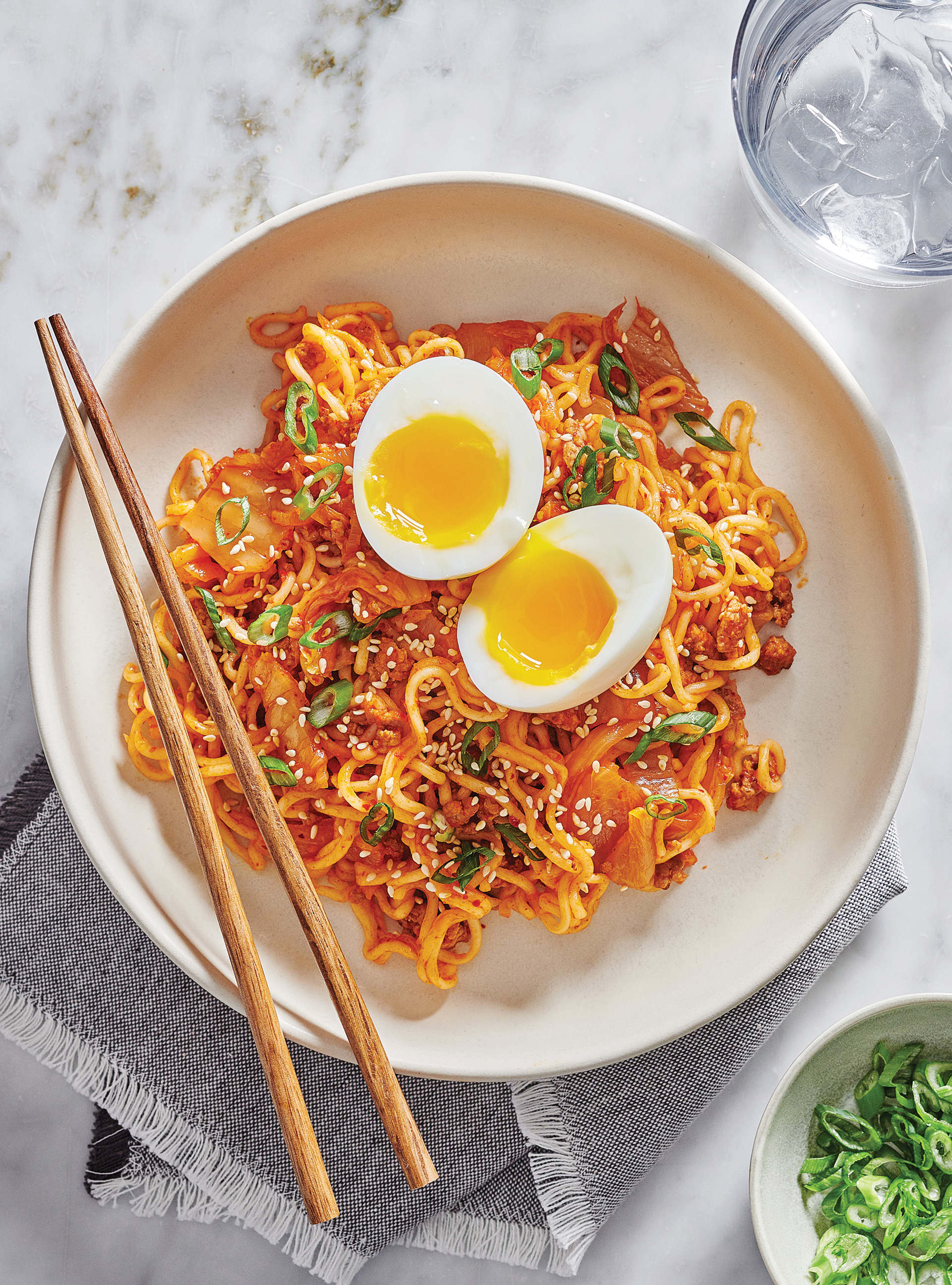 Ramen Noodles with Kimchi and Pork