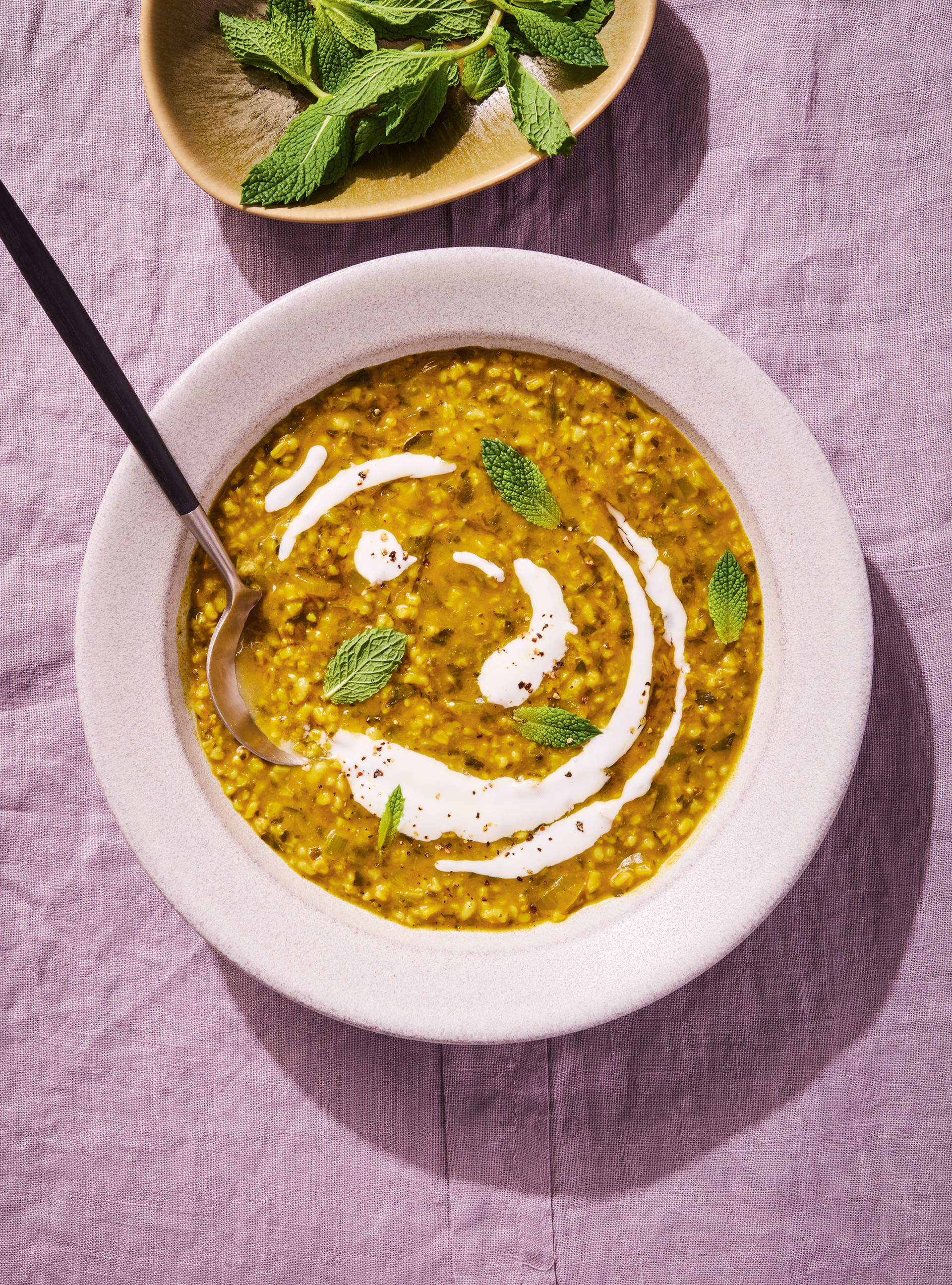 Fresh Herb and Oat Soup