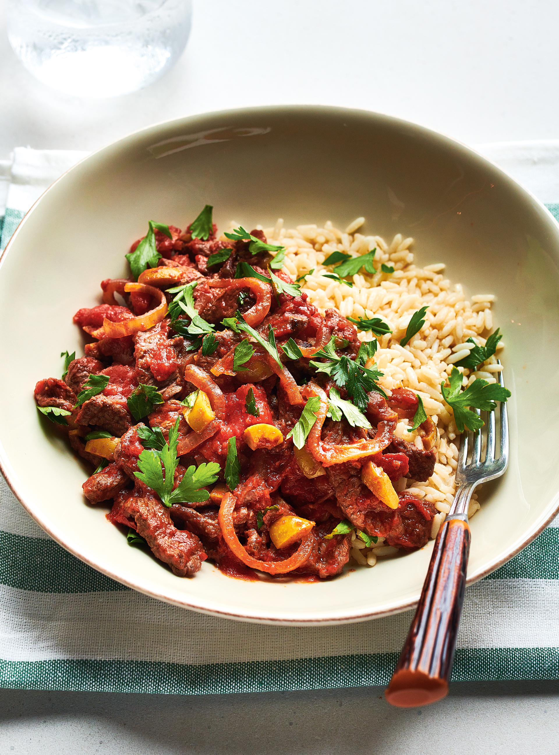 Sautéed Beef with Olives and Tomatoes