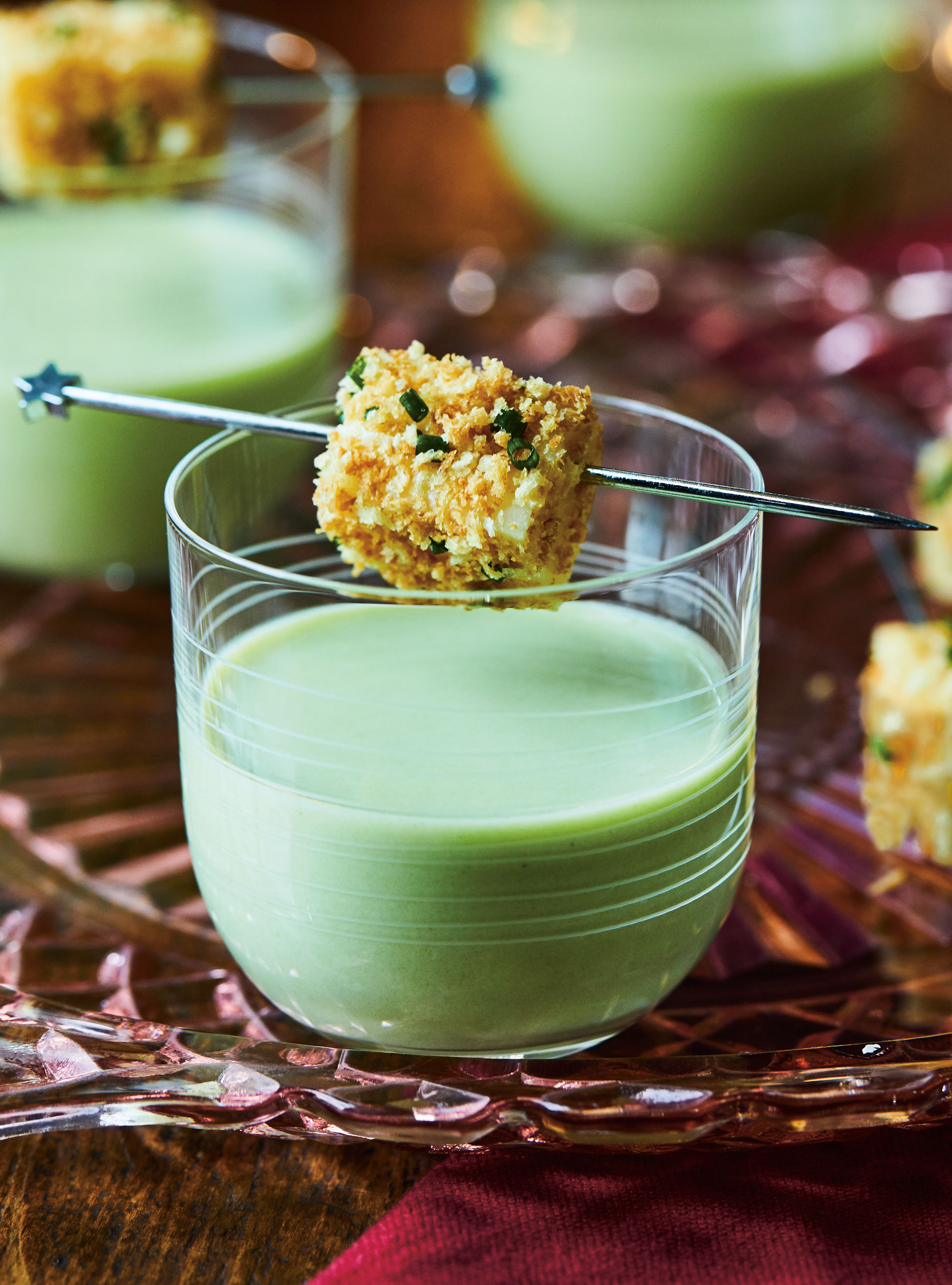 Cream of Leek and Crispy Cheese Verrines